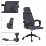 Headrest Office Swivel Chair - Available in Multiple Colors - Dark Gray