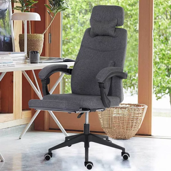 Headrest Office Swivel Chair - Available in Multiple Colors - Dark Gray