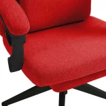 Headrest and footrest office swivel chair in red