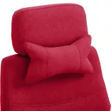 Headrest and footrest office swivel chair in burgundy