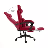 Headrest and footrest office swivel chair in burgundy