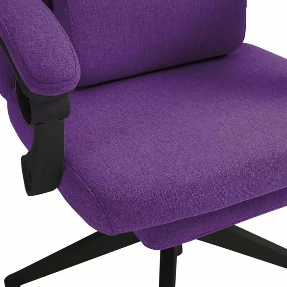 Headrest and footrest office swivel chair in purple