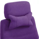 Headrest and footrest office swivel chair in purple