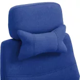 Headrest and footrest office swivel chair in dark blue