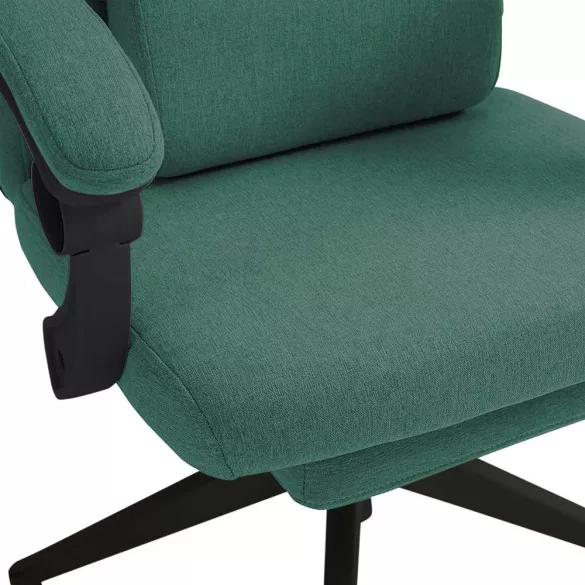 Headrest and footrest office swivel chair green