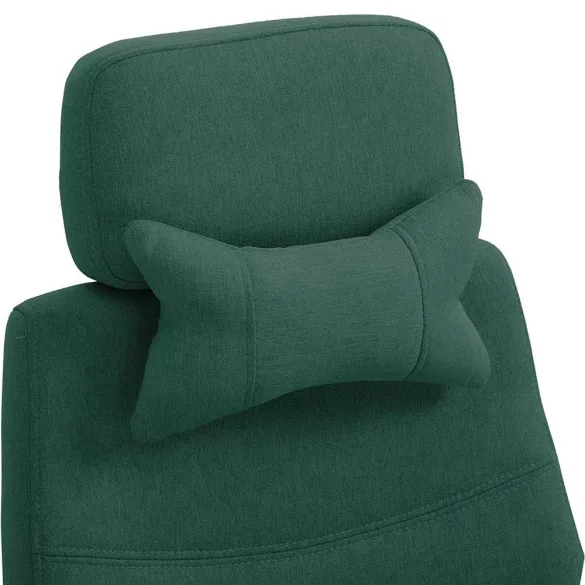 Headrest and footrest office swivel chair green
