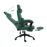 Headrest and footrest office swivel chair green