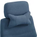 Headrest and footrest office swivel chair, light blue