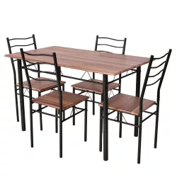 Metal Frame Dining Table with 4 Chairs