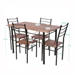 Metal Frame Dining Table with 4 Chairs