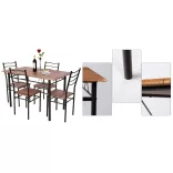 Metal Frame Dining Table with 4 Chairs