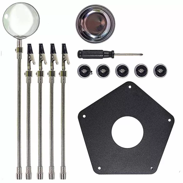 PCB Holder with Clamping Arms and Magnifier