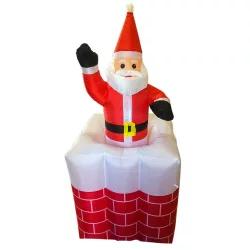 Inflatable Christmas Figures - Santa in Chimney