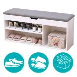 Shoe Storage Bench with Padded Seat
