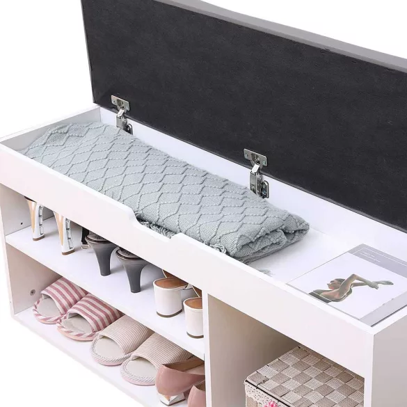 Shoe Storage Bench with Padded Seat