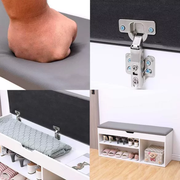 Shoe Storage Bench with Padded Seat