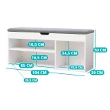 Shoe Storage Bench with Padded Seat