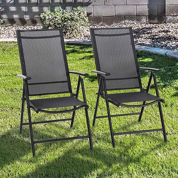 Folding Aluminum Garden Chair, 2pcs