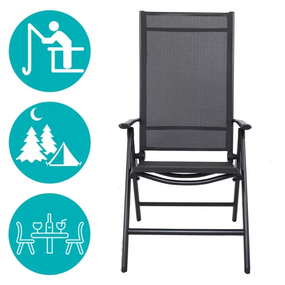 Folding Aluminum Garden Chair, 2pcs