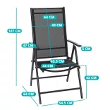 Folding Aluminum Garden Chair, 2pcs