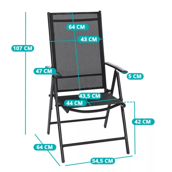 Folding Aluminum Garden Chair, 2pcs