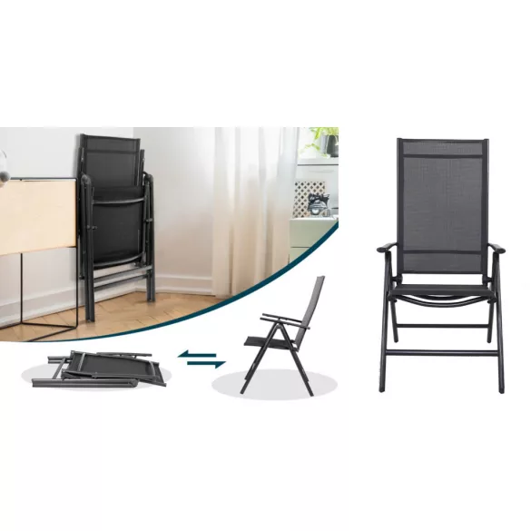 Folding Aluminum Garden Chair, 2pcs