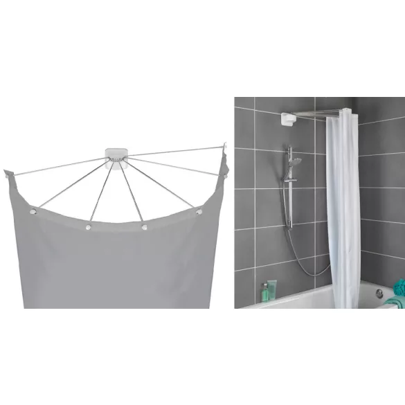 Umbrella-shaped shower curtain holder