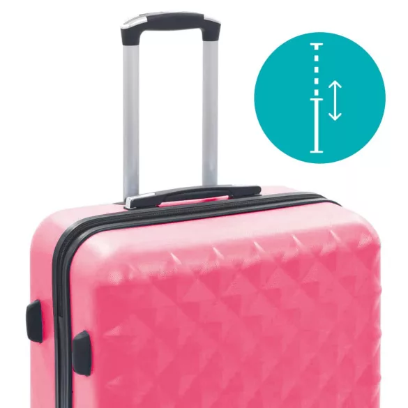 Travel Suitcase Set with Cosmetic Bag, Available in Multiple Colors - Peach