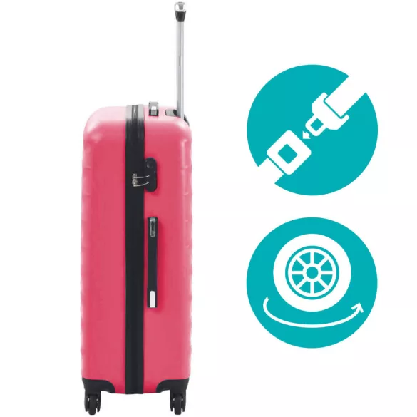 Travel Suitcase Set with Cosmetic Bag, Available in Multiple Colors - Peach