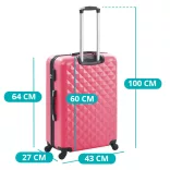 Travel Suitcase Set with Cosmetic Bag, Available in Multiple Colors - Peach