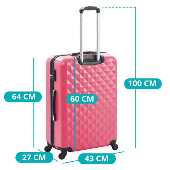 Travel Suitcase Set with Cosmetic Bag, Available in Multiple Colors - Peach