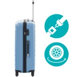 Travel Suitcase Set with Cosmetic Bag, Available in Multiple Colors - Steel Blue