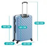 Travel Suitcase Set with Cosmetic Bag, Available in Multiple Colors - Steel Blue