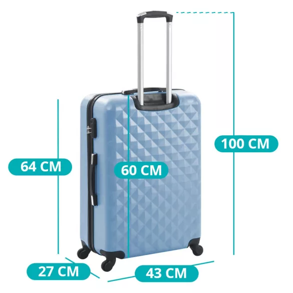 Travel Suitcase Set with Cosmetic Bag, Available in Multiple Colors - Steel Blue