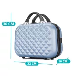Travel Suitcase Set with Cosmetic Bag, Available in Multiple Colors - Steel Blue