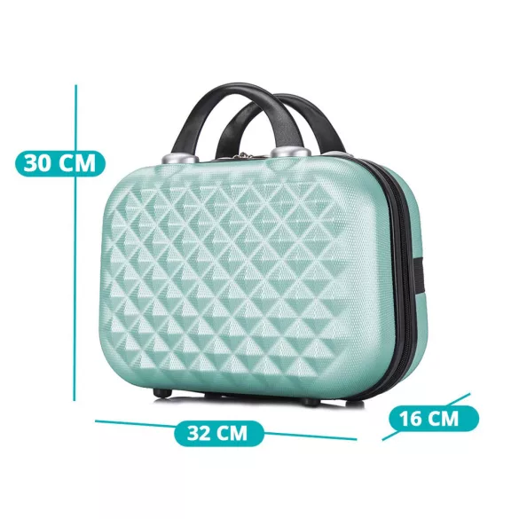 Travel Suitcase Set with Cosmetic Bag, Available in Multiple Colors - Mint Green