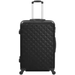 Travel Suitcase Set with Cosmetic Bag, Multiple Colors - Black