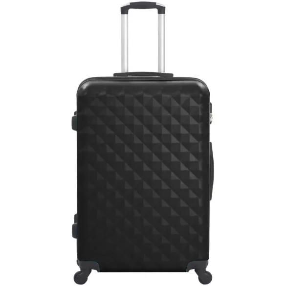 Travel Suitcase Set with Cosmetic Bag, Multiple Colors - Black