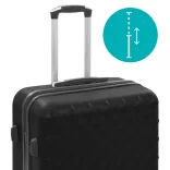 Travel Suitcase Set with Cosmetic Bag, Multiple Colors - Black