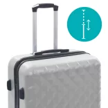 Travel suitcase set with cosmetic bag, available in multiple colors - gray