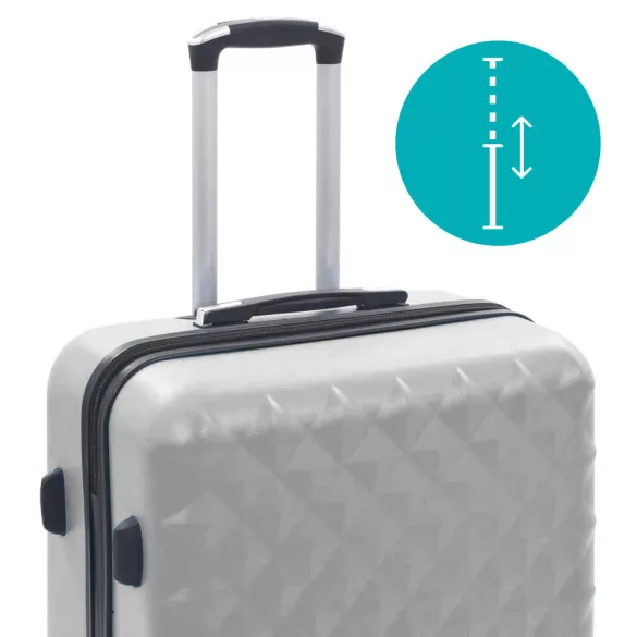 Travel suitcase set with cosmetic bag, available in multiple colors - gray