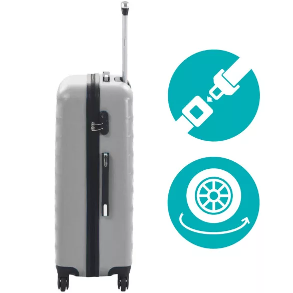 Travel suitcase set with cosmetic bag, available in multiple colors - gray