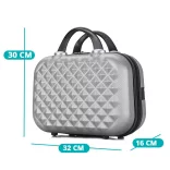 Travel suitcase set with cosmetic bag, available in multiple colors - gray