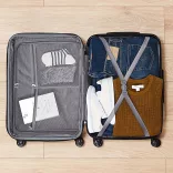 Travel suitcase set with cosmetic bag, available in multiple colors - gray