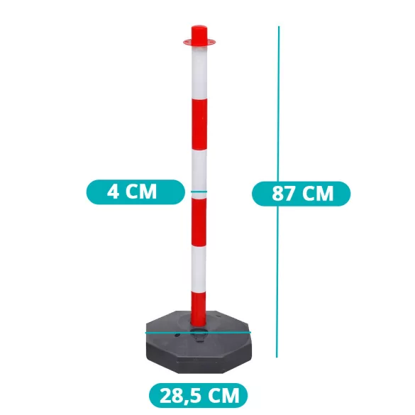 Traffic Post Set with Chain - 4 pcs