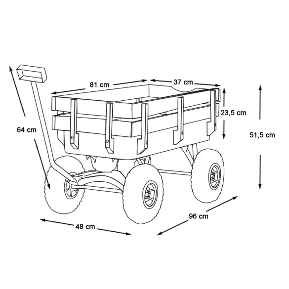 Metal Garden Hand Cart in 2 Types - 150 kg Load Capacity