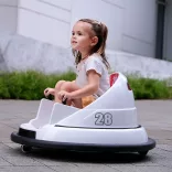 Electric Kids Bumper Car 6V, Battery + Remote Control, White