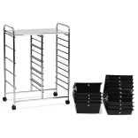 Rolling Storage Cart with 15 Drawers, Multiple Colors - Black
