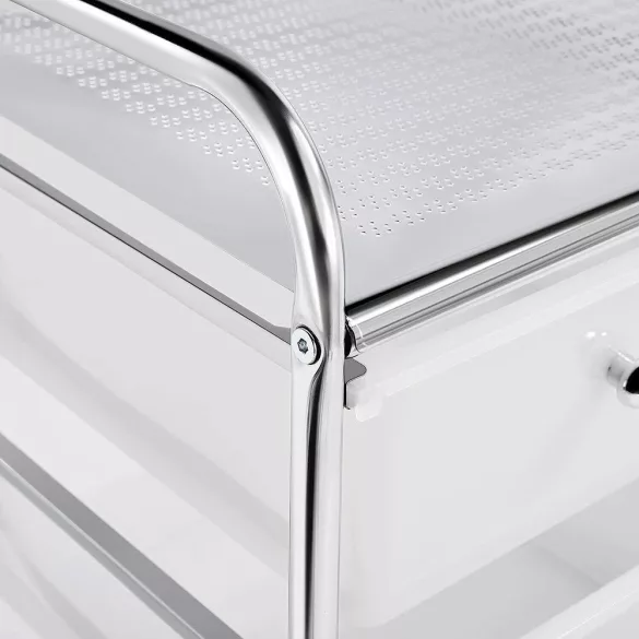 Rolling Storage Cart with 15 Drawers, Multiple Colors - White