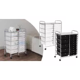 Rolling Storage Cart with 15 Drawers, Multiple Colors - White